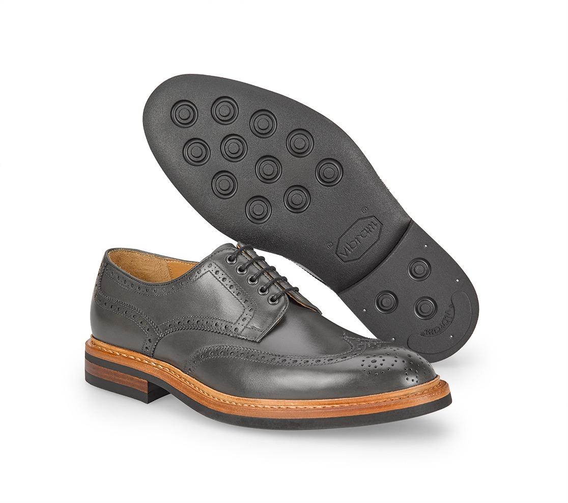 Sapatos Wingtip Brogue - Justin Anil 100 Gris