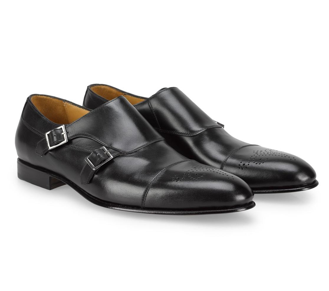 Double Buckle Shoes - Layden Anilina 100 Noir