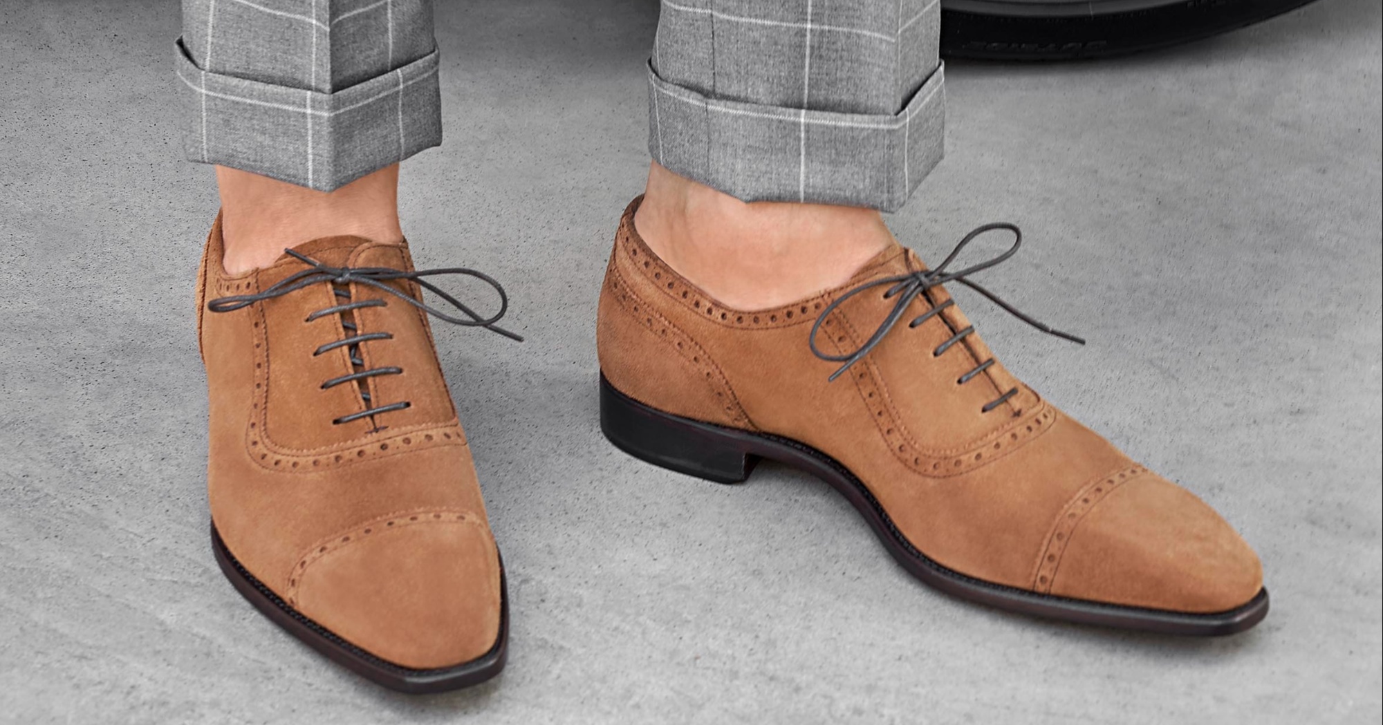 Baskets pieds larges à lacets ultra légères en cuir Homme - Mabel Shoes